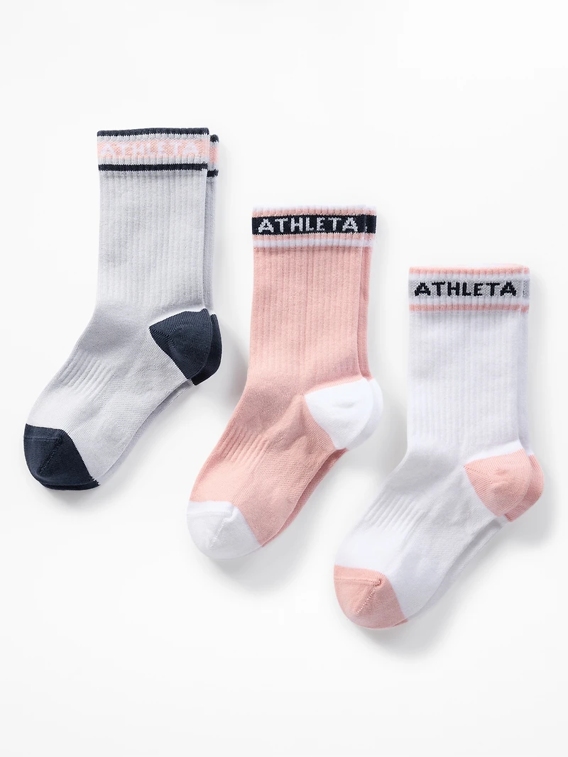 Athleta Girl Everyday Crew Sock 3-Pack