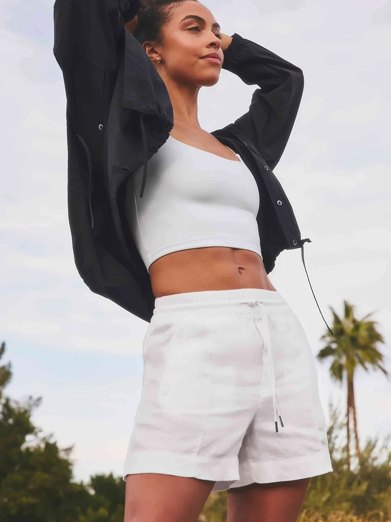 Retreat Linen Mid Rise 4" Short