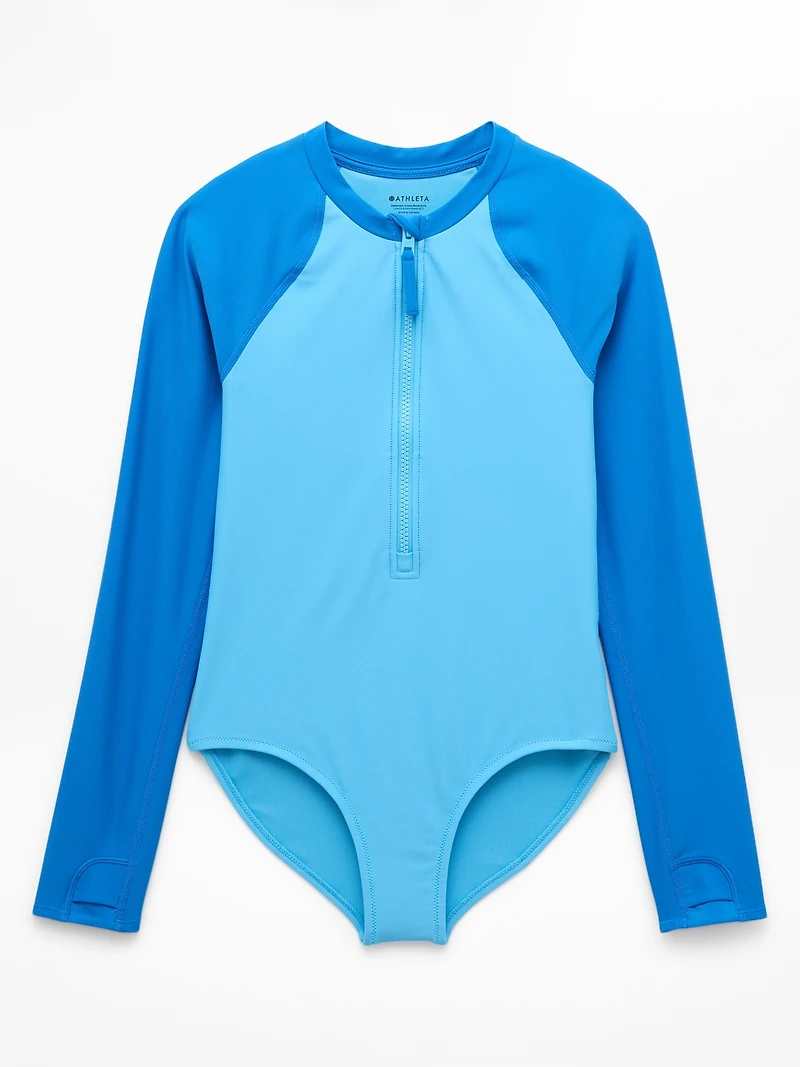 Athleta Girl Rashguard One Piece Swimsuit
