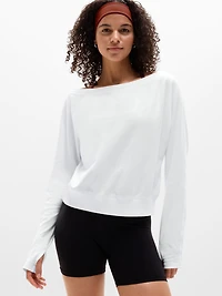 Airy Cotton Terry Boat Neck Sweatshirt