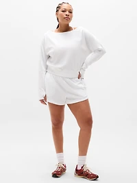 Airy Cotton Terry Boat Neck Sweatshirt