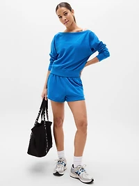 Airy Cotton Terry Boat Neck Sweatshirt