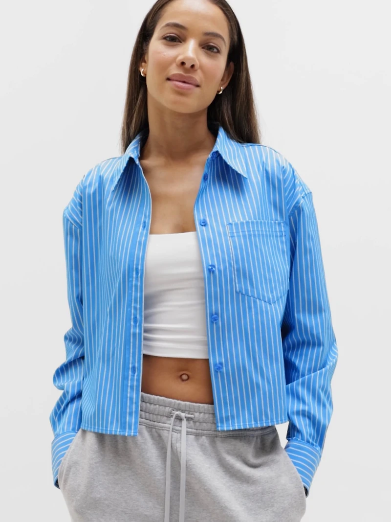 Midday Cropped Poplin Shirt