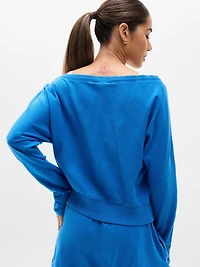 Airy Cotton Terry Boat Neck Sweatshirt