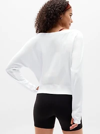 Airy Cotton Terry Boat Neck Sweatshirt