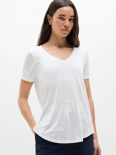 Breezy Scoop V-Neck Tee