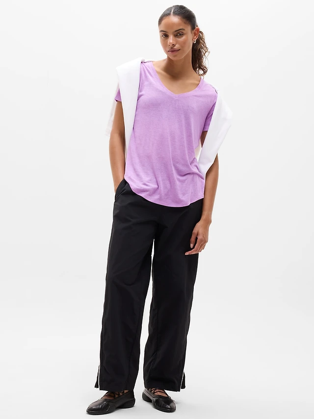 Breezy Scoop V-Neck Tee