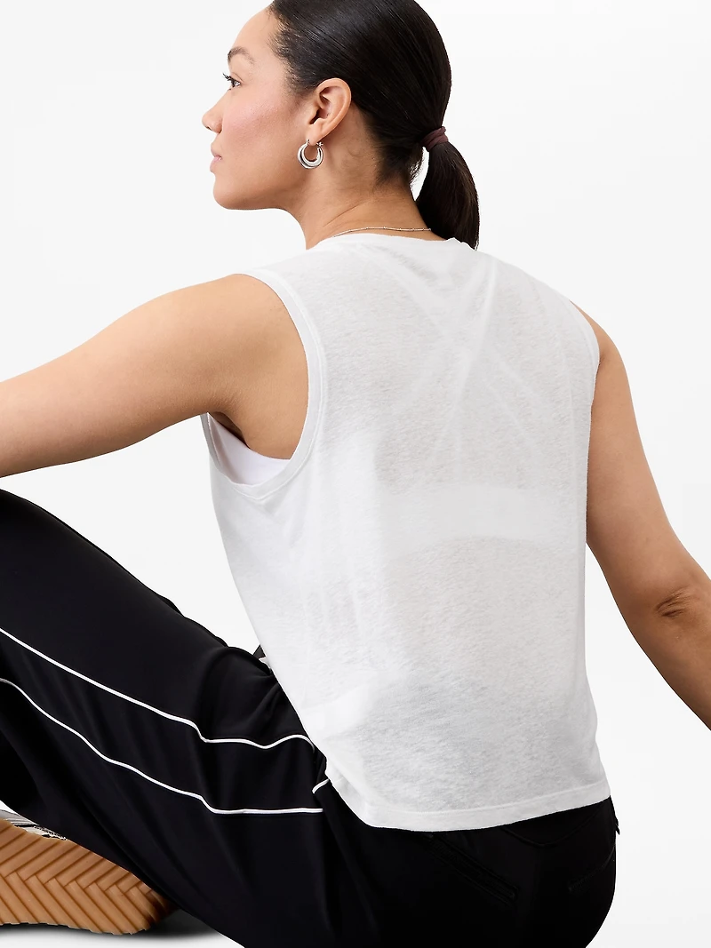 Getaway Linen Blend Muscle Tank