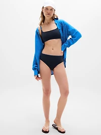 Square Neck Tipped Bikini Top