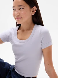 Athleta Girl Rise Above Rib Scoop Tee