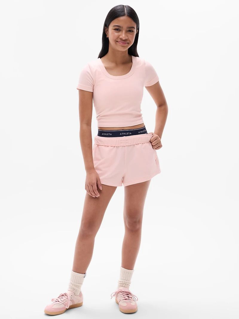 Athleta Girl Rise Above Rib Scoop Tee