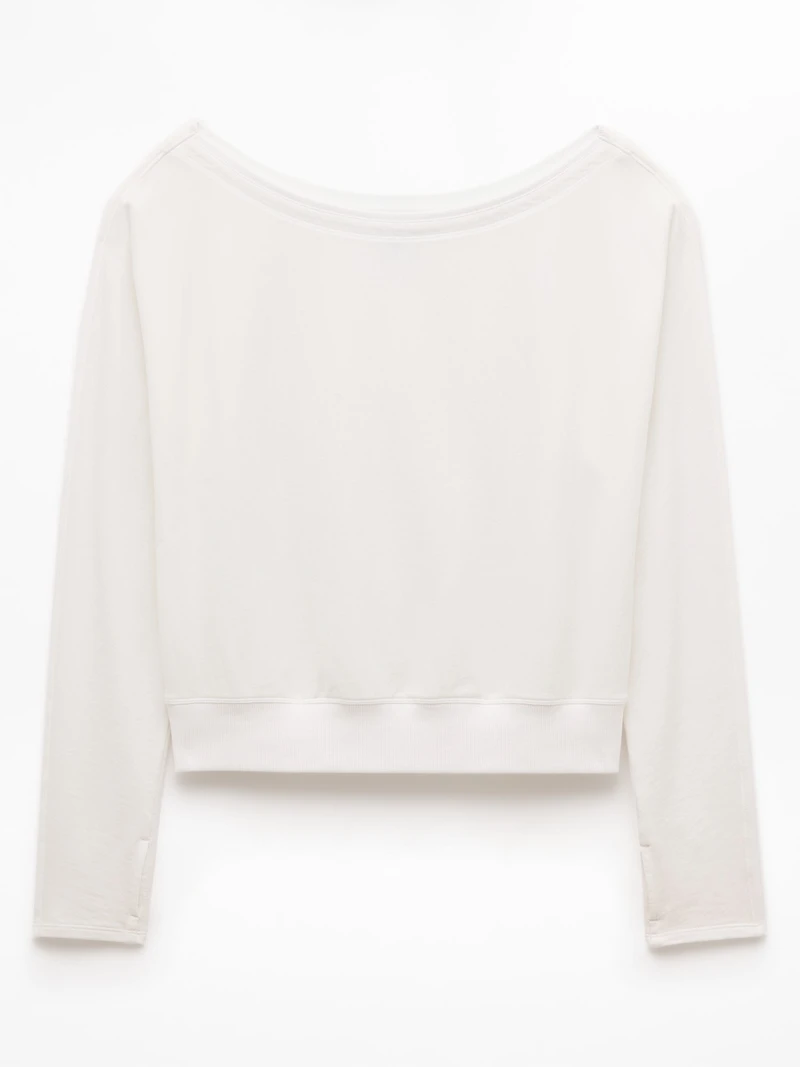 Airy Cotton Terry Boat Neck Sweatshirt