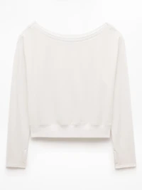 Airy Cotton Terry Boat Neck Sweatshirt