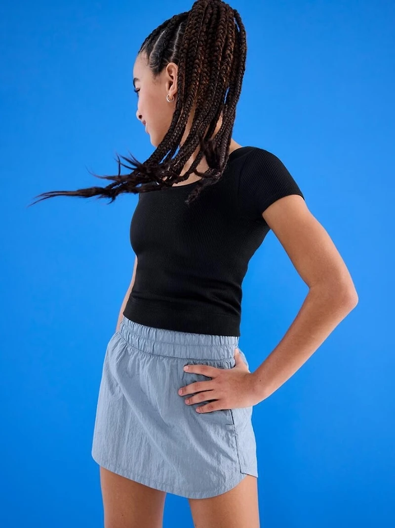 Athleta Girl Rise Above Rib Crop Tee