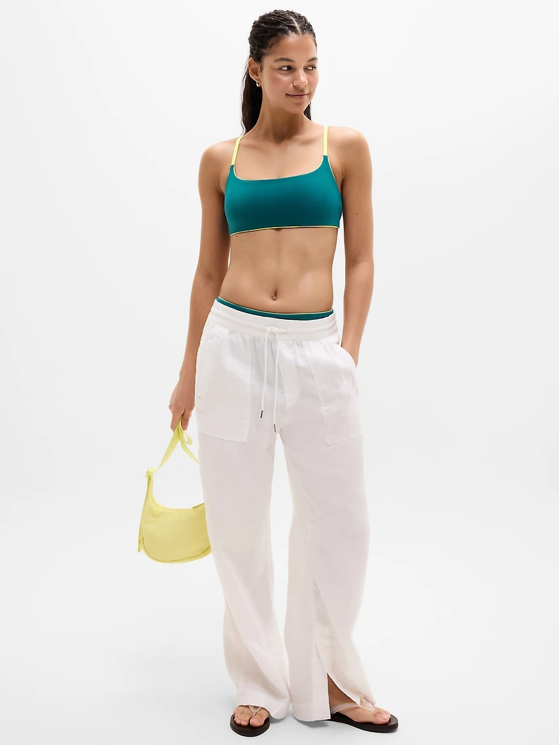 Square Neck Tipped Bikini Top