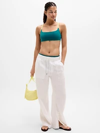 Square Neck Tipped Bikini Top