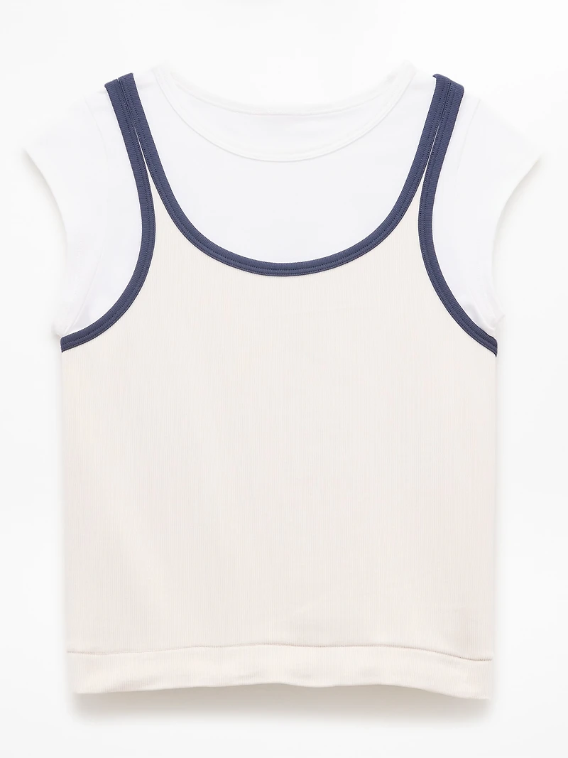 Athleta Girl Rise Above Rib Double Up Tee