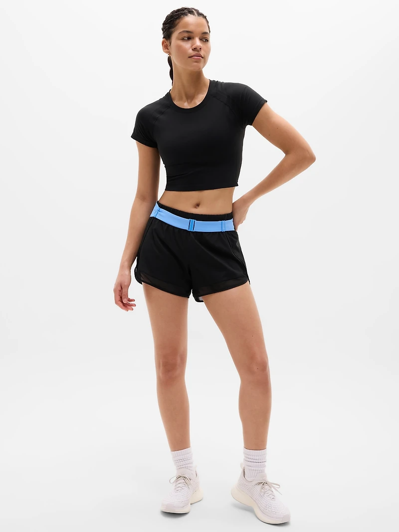 Mesh Racer Run Mid Rise 4" Short