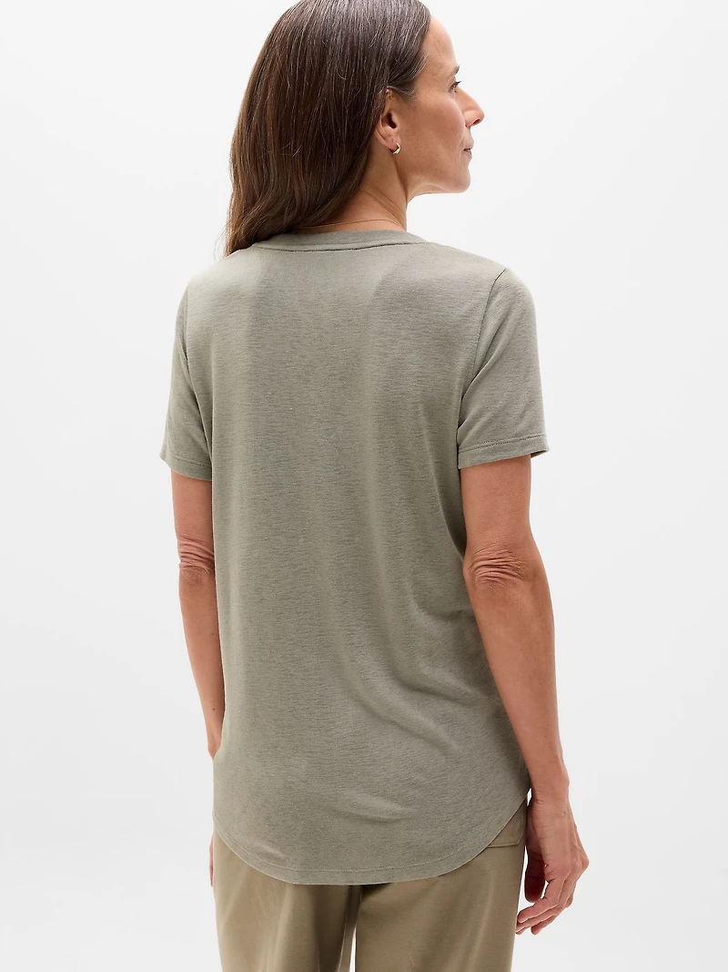 Breezy Scoop V-Neck Tee