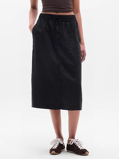 Retreat Linen Midi Skirt
