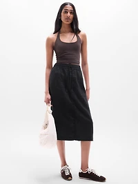 Retreat Linen Midi Skirt
