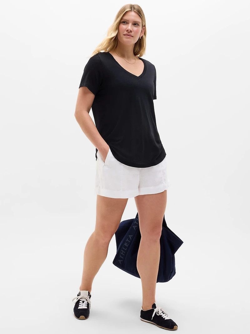 Breezy Scoop V-Neck Tee