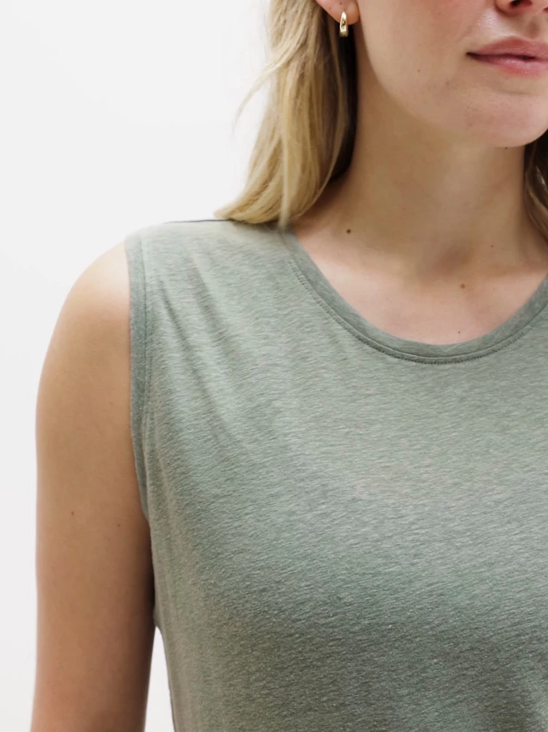 Getaway Linen Blend Muscle Tank
