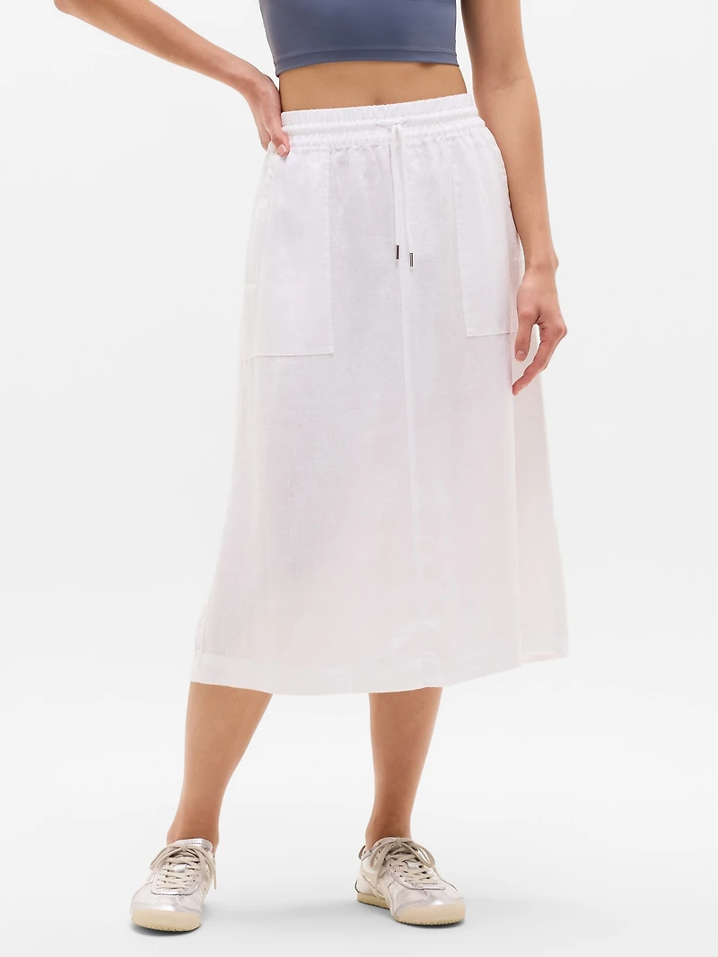 Retreat Linen Midi Skirt