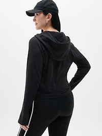 Airy Cotton Terry Wrap Hoodie