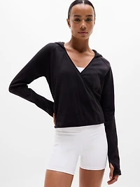 Airy Cotton Terry Wrap Hoodie