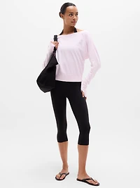 Airy Cotton Terry Boat Neck Sweatshirt
