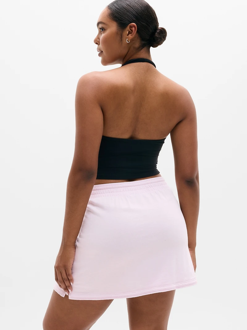 Airy Cotton Terry Mid Rise Mini Skirt