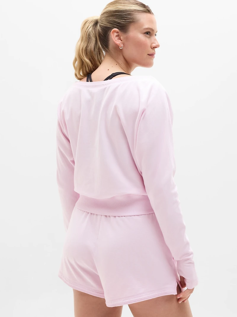 Airy Cotton Terry Boat Neck Sweatshirt