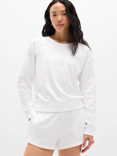 Airy Cotton Terry Crew Sweatshirt