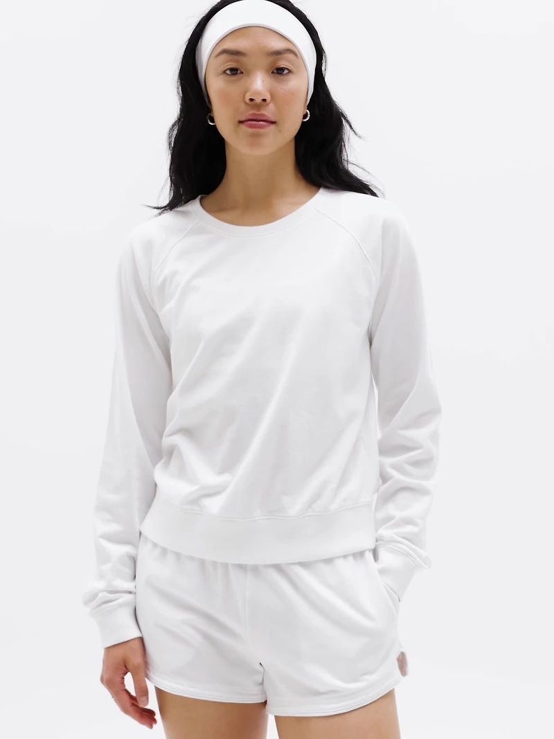Airy Cotton Terry Crew Sweatshirt