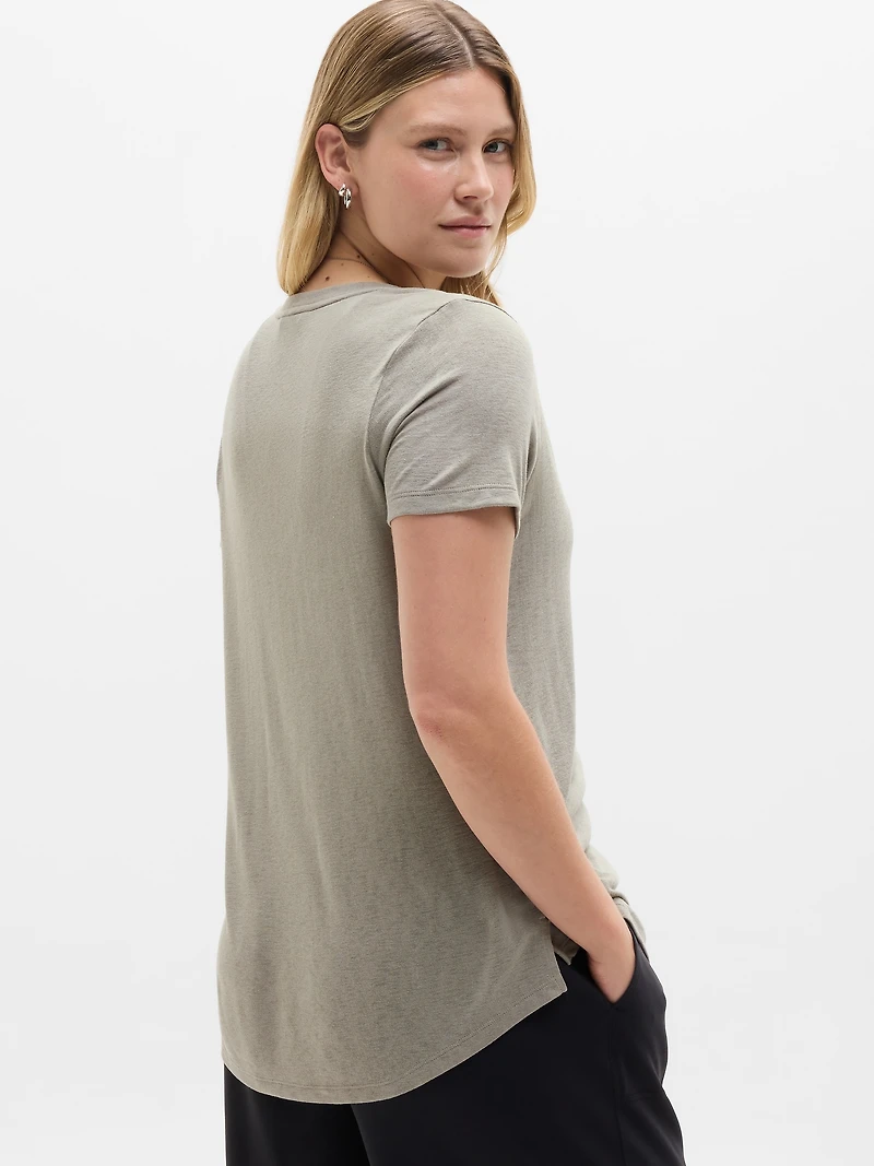 Breezy Scoop V-Neck Tee