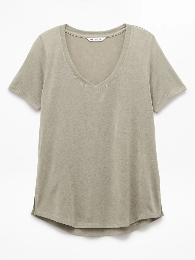 Breezy Scoop V-Neck Tee