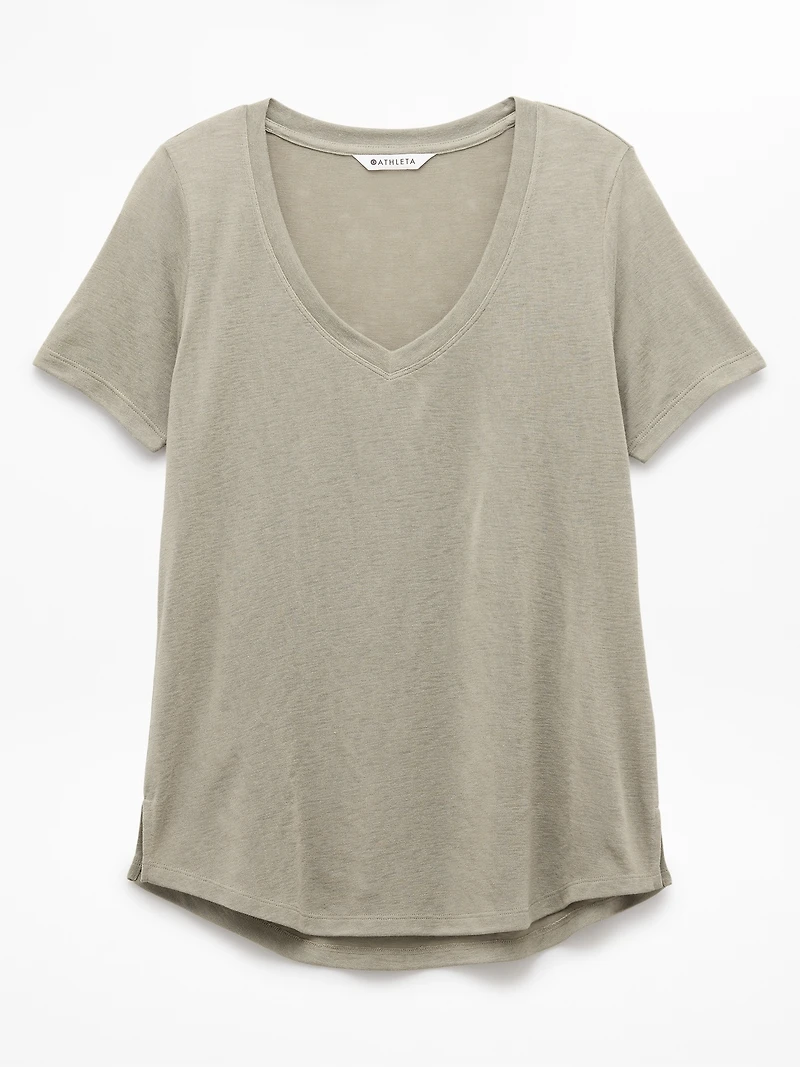 Breezy Scoop V-Neck Tee