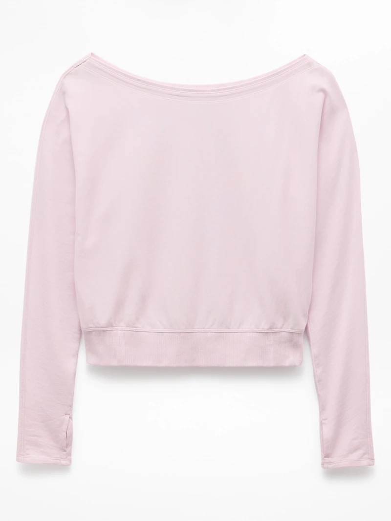 Airy Cotton Terry Boat Neck Sweatshirt