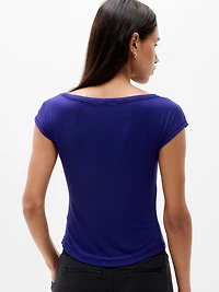 Perfect Rib Boatneck Tee