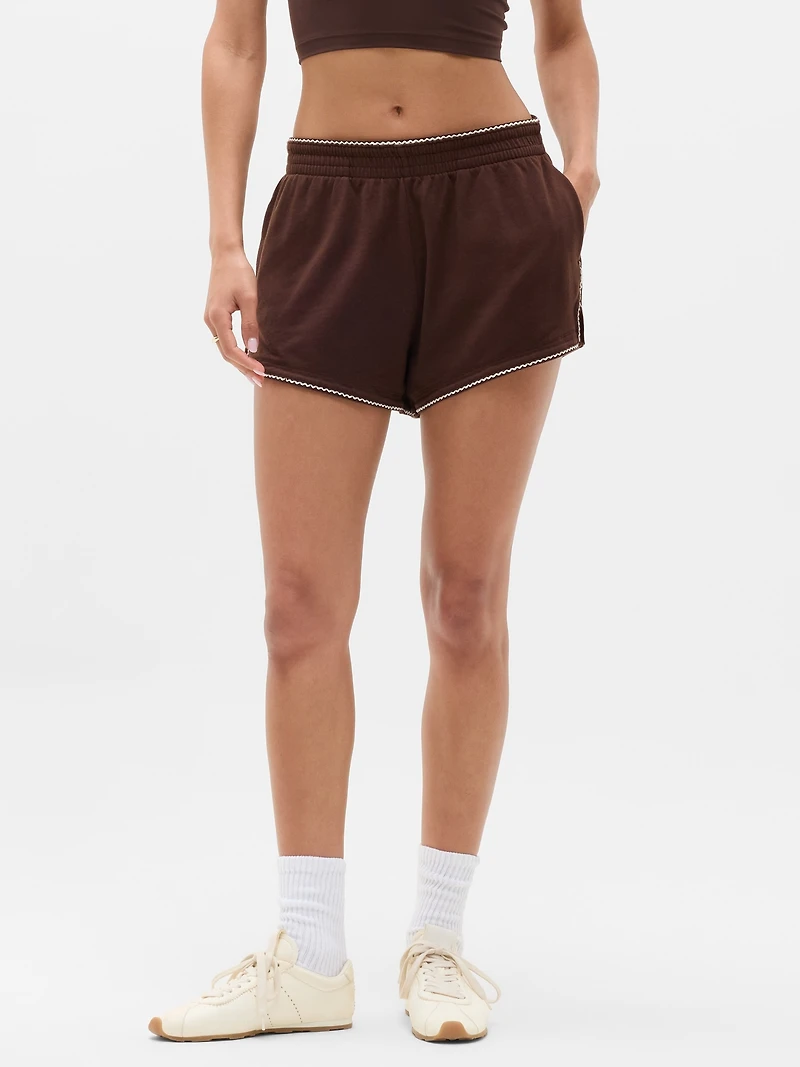 Airy Cotton Terry Mid Rise Picot Shortie