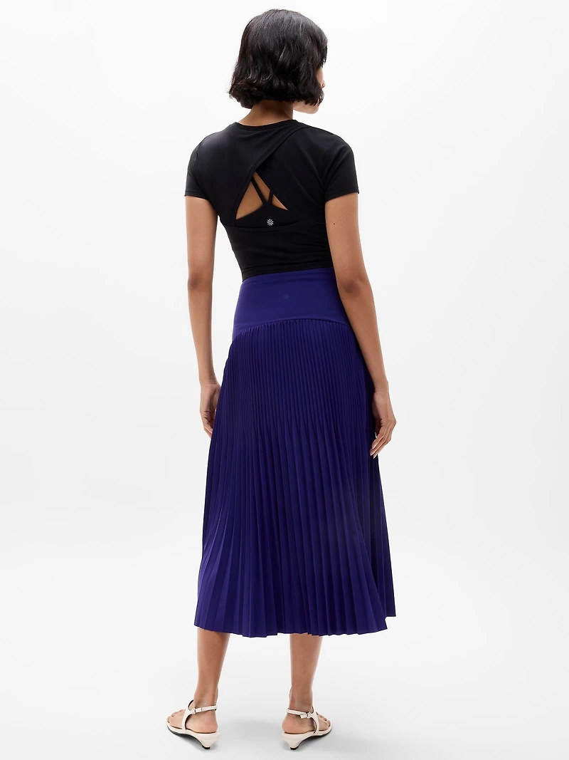 Featherweight Plissé Midi Skirt