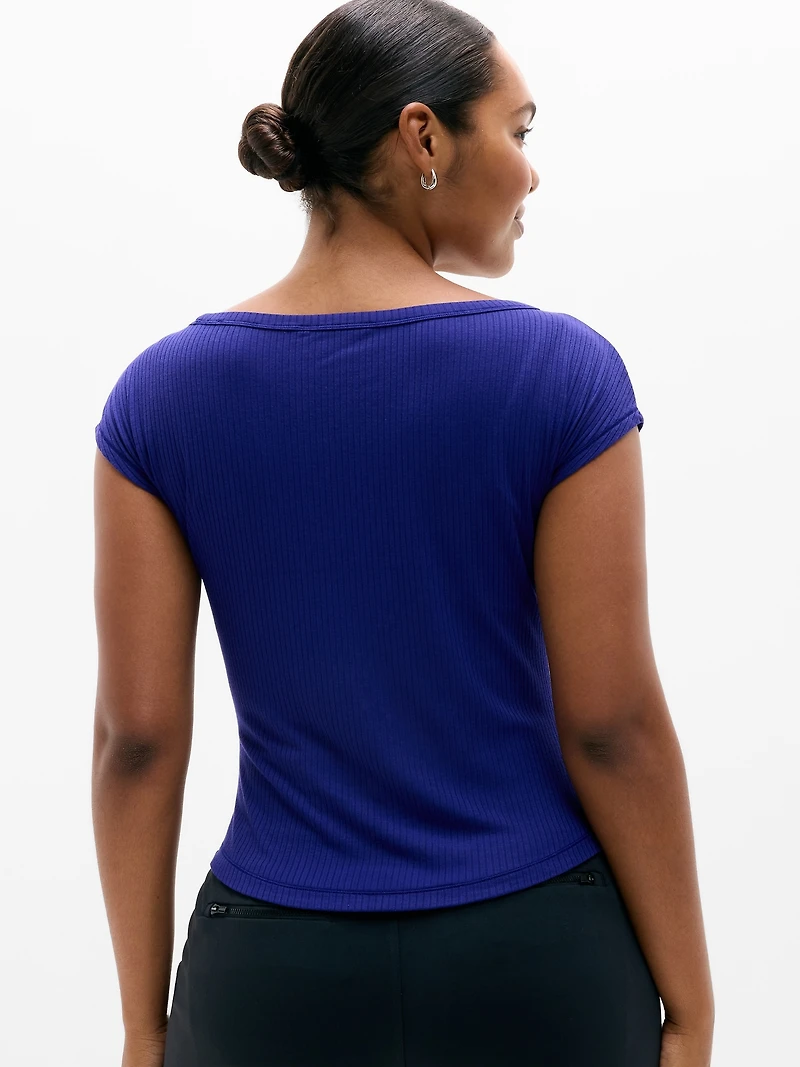 Perfect Rib Boatneck Tee