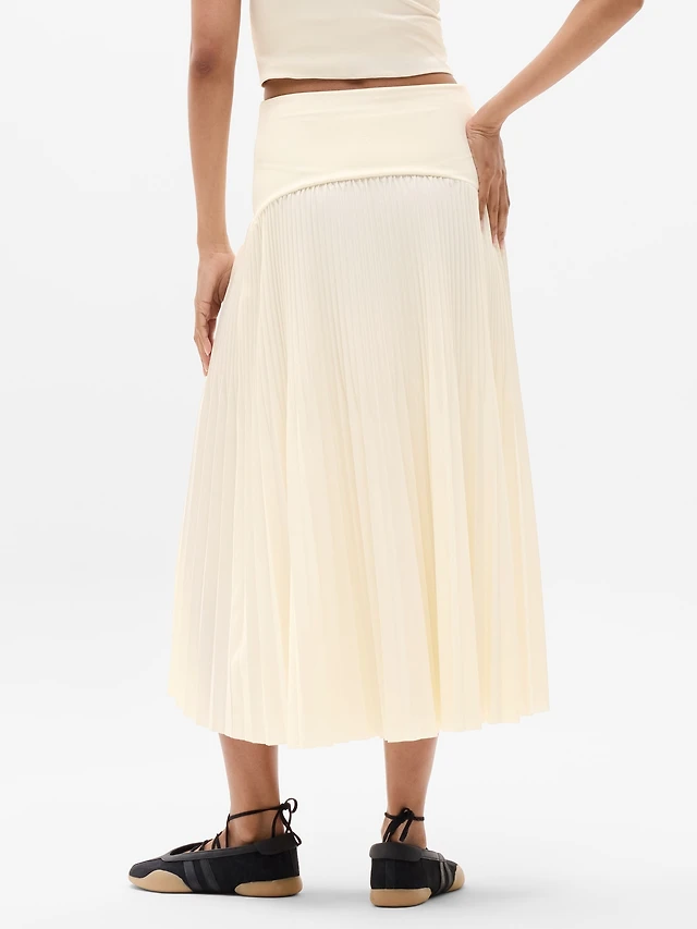 Featherweight Plissé Midi Skirt