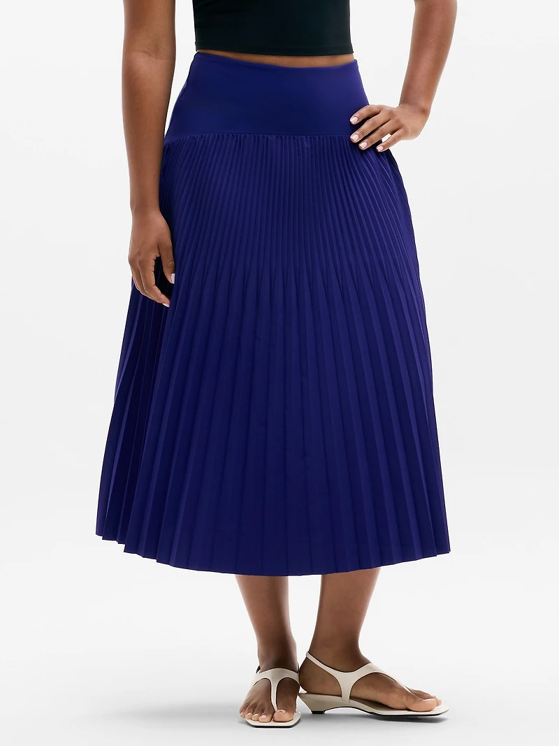 Featherweight Plissé Midi Skirt