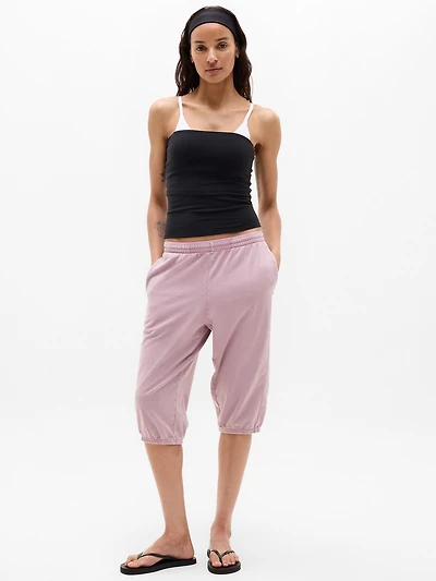 Airy Cotton Terry Snow Wash Capri