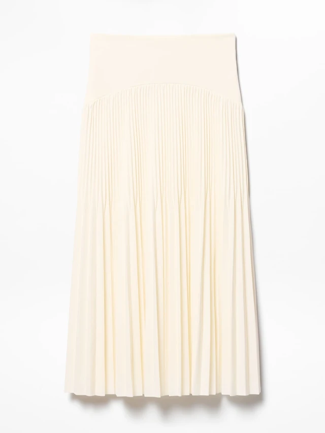 Featherweight Plissé Midi Skirt