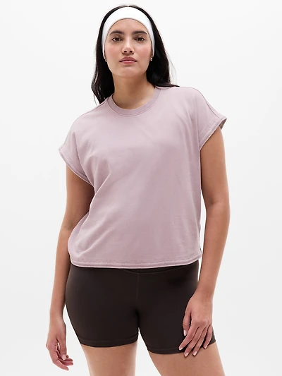 Airy Cotton Terry Snow Wash Sweatshirt Tee