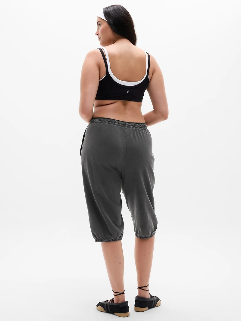 Airy Cotton Terry Snow Wash Capri