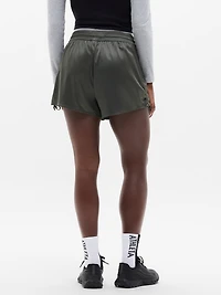 Featherweight Satin Ruched Run Short